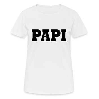 Papi - Frauen T-Shirt atmungsaktiv - Weiß - Vorne - AI Model Female 172 dark (172cm)