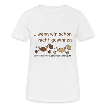 wenn_wir_schon_nicht_gewinnen - Frauen T-Shirt atmungsaktiv - Weiß - Vorne - AI Model Female 172 dark (172cm)