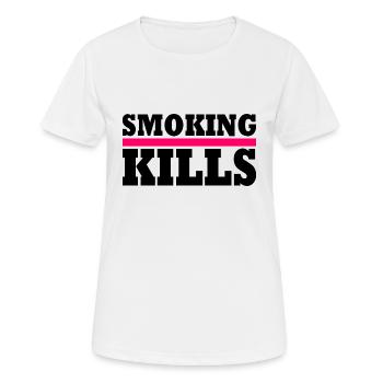 Smoking kills - Frauen T-Shirt atmungsaktiv - Weiß - Vorne - AI Model Female 172 dark (172cm)