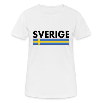 Sverige - Frauen T-Shirt atmungsaktiv - Weiß - Vorne - AI Model Female 172 dark (172cm)