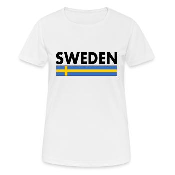 Schweden - Frauen T-Shirt atmungsaktiv - Weiß - Vorne - AI Model Female 172 dark (172cm)