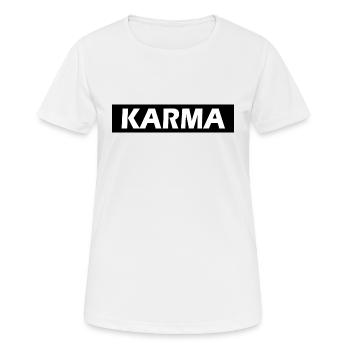 Karma - Frauen T-Shirt atmungsaktiv - Weiß - Vorne - AI Model Female 172 dark (172cm)