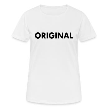 the original the copy - Frauen T-Shirt atmungsaktiv - Weiß - Vorne - AI Model Female 172 dark (172cm)