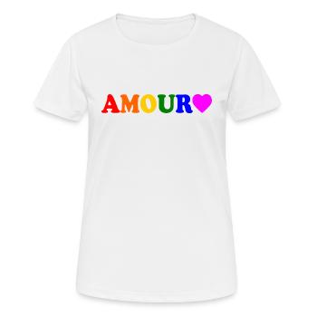 Amour - Women's Breathable T-Shirt - white - Front - AI Model Female 172 dark (172cm)