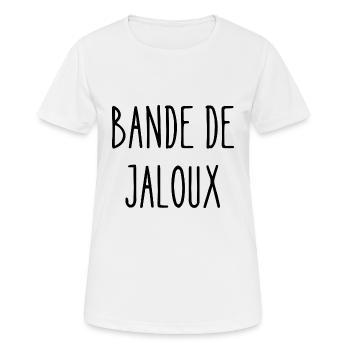 bande de jaloux - T-shirt respirant Femme - blanc - Devant - AI Model Female 172 dark (172cm)