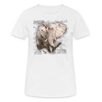 Elefant Elefantenkopf Afrika Tier Vintage Safari - Frauen T-Shirt atmungsaktiv - Weiß - Vorne - AI Model Female 172 dark (172cm)