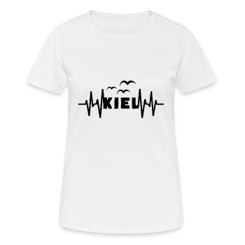 KIEL Herzschlag Hansestadt - Frauen T-Shirt atmungsaktiv - Weiß - Vorne - AI Model Female 172 dark (172cm)