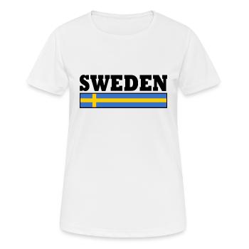 Schweden - Frauen T-Shirt atmungsaktiv - Weiß - Vorne - AI Model Female 172 dark (172cm)