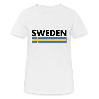 Schweden - Frauen T-Shirt atmungsaktiv - Weiß - Vorne - AI Model Female 172 dark (172cm)