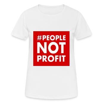 People not profit - T-shirt respirant Femme - blanc - Devant - AI Model Female 172 dark (172cm)