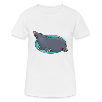 Animaux animaux Mole - T-shirt respirant Femme - blanc - Devant - AI Model Female 172 dark (172cm)
