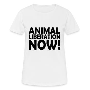 Animal liberation now - Frauen T-Shirt atmungsaktiv - Weiß - Vorne - AI Model Female 172 dark (172cm)