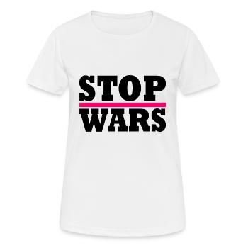 Stop wars - T-shirt respirant Femme - blanc - Devant - AI Model Female 172 dark (172cm)