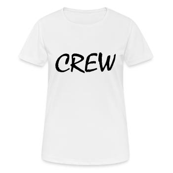 Crew - Frauen T-Shirt atmungsaktiv - Weiß - Vorne - AI Model Female 172 dark (172cm)