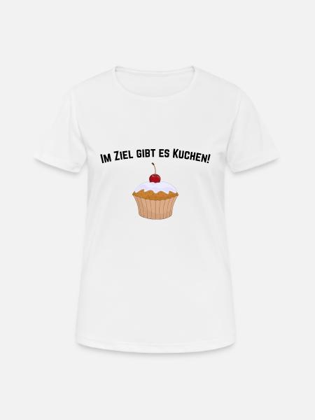 Ich mache das nur fuer Kuchen - Frauen T-Shirt atmungsaktiv - Weiß