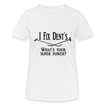 I fix dents, super power - Women's Breathable T-Shirt - white - Front - AI Model Female 172 dark (172cm)