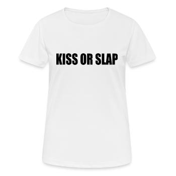 Kiss or slap - T-shirt respirant Femme - blanc - Devant - AI Model Female 172 dark (172cm)