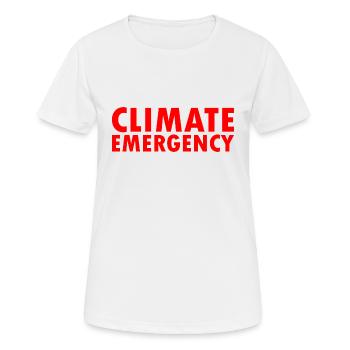 Climate emergency - Women's Breathable T-Shirt - white - Front - AI Model Female 172 dark (172cm)
