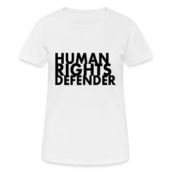 Human rights defender - Women's Breathable T-Shirt - white - Front - AI Model Female 172 dark (172cm)