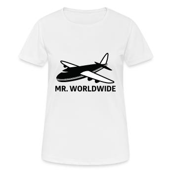 Mister Worldwide - Frauen T-Shirt atmungsaktiv - Weiß - Vorne - AI Model Female 172 dark (172cm)