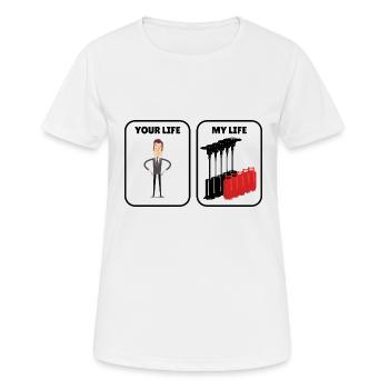 Dictons drôles Prix du gaz Humour Fun Frais de chauffage - T-shirt respirant Femme - blanc - Devant - AI Model Female 172 dark (172cm)