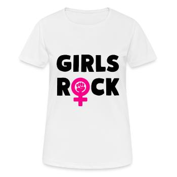 Girls Rock Girl Power - Women's Breathable T-Shirt - white - Front - AI Model Female 172 dark (172cm)