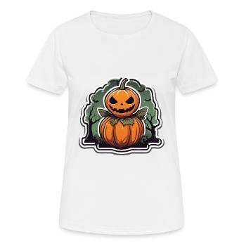 Halloween Kürbis 2023 Motiv 1 - Frauen T-Shirt atmungsaktiv - Weiß - Vorne - AI Model Female 172 dark (172cm)