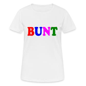 Bunt - Frauen T-Shirt atmungsaktiv - Weiß - Vorne - AI Model Female 172 dark (172cm)