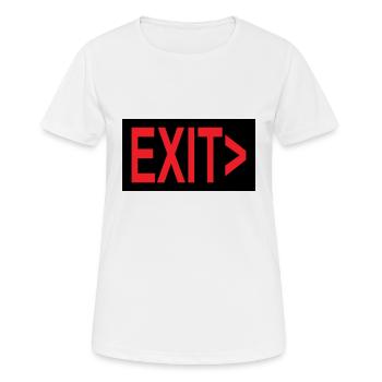 Exit / Ausgang / Notausgang - Frauen T-Shirt atmungsaktiv - Weiß - Vorne - AI Model Female 172 dark (172cm)