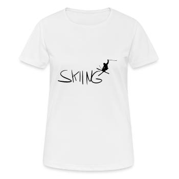 Skiing - Frauen T-Shirt atmungsaktiv - Weiß - Vorne - AI Model Female 172 dark (172cm)