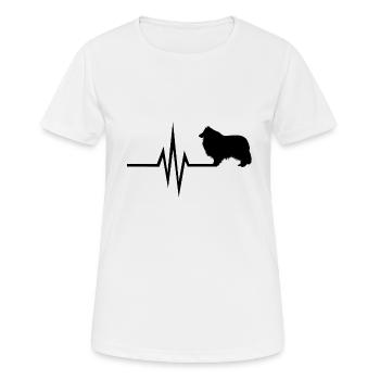 Mon coeur bat pour les chiens Collie Collie - T-shirt respirant Femme - blanc - Devant - AI Model Female 172 dark (172cm)