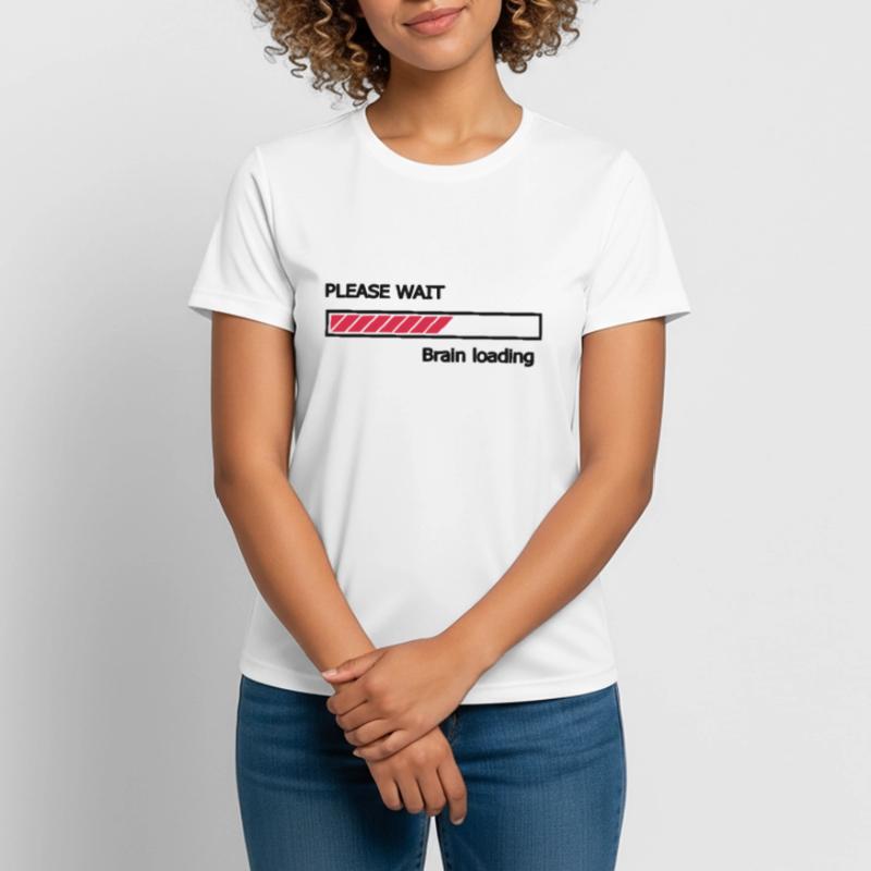 Please wait Brain loading progress bar Loading Bar Women's Breathable T-Shirt
