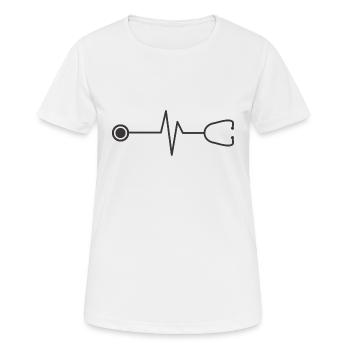 Herzschlag Doktor Arzt - Frauen T-Shirt atmungsaktiv - Weiß - Vorne - AI Model Female 172 dark (172cm)
