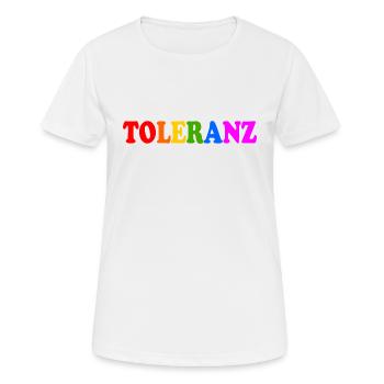 Toleranz - Frauen T-Shirt atmungsaktiv - Weiß - Vorne - AI Model Female 172 dark (172cm)