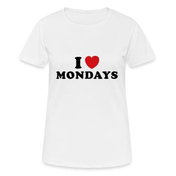 J’adore les lundis - T-shirt respirant Femme - blanc - Devant - AI Model Female 172 dark (172cm)