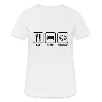 Manger Sleep Skydive - T-shirt respirant Femme - blanc - Devant - AI Model Female 172 dark (172cm)
