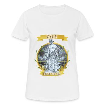 Zeus Gott griechische Mythologie, Blitz, gold - Frauen T-Shirt atmungsaktiv - Weiß - Vorne - AI Model Female 172 dark (172cm)