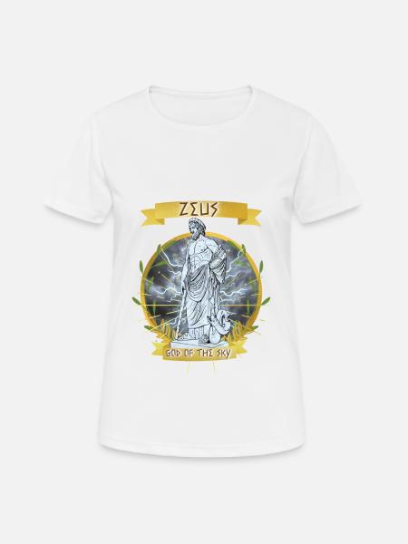 Zeus Gott griechische Mythologie, Blitz, gold - Frauen T-Shirt atmungsaktiv - Weiß