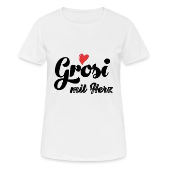 Ich han s beschte Grosi mit Herz Oma Schweiz Grosi - Frauen T-Shirt atmungsaktiv - Weiß - Vorne - AI Model Female 172 dark (172cm)