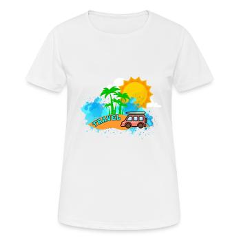 Travel - Women's Breathable T-Shirt - white - Front - AI Model Female 172 dark (172cm)