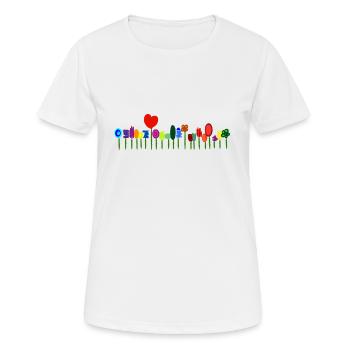 Prairie fleurie - T-shirt respirant Femme - blanc - Devant - AI Model Female 172 dark (172cm)
