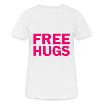 Free hugs - Frauen T-Shirt atmungsaktiv - Weiß - Vorne - AI Model Female 172 dark (172cm)