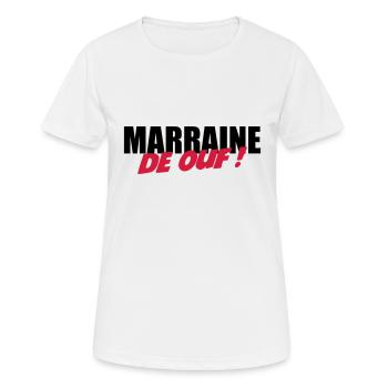 Marraine de ouf ! - T-shirt respirant Femme - blanc - Devant - AI Model Female 172 dark (172cm)