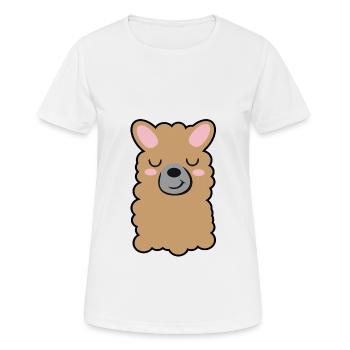 lama - Women's Breathable T-Shirt - white - Front - AI Model Female 172 dark (172cm)