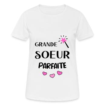 Grande soeur parfaite - cadeau grande soeur - T-shirt respirant Femme - blanc - Devant - AI Model Female 172 dark (172cm)