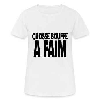 grosse bouffe a faim - T-shirt respirant Femme - blanc - Devant - AI Model Female 172 dark (172cm)
