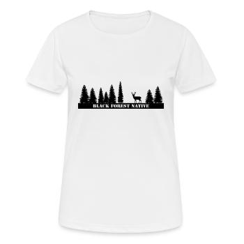 Forêt Noire indigène - T-shirt respirant Femme - blanc - Devant - AI Model Female 172 dark (172cm)