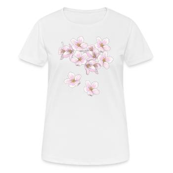 fleurs de cerisier - T-shirt respirant Femme - blanc - Devant - AI Model Female 172 dark (172cm)