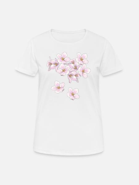 fleurs de cerisier - T-shirt respirant Femme - blanc