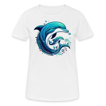 Dolphin - Women's Breathable T-Shirt - white - Front - AI Model Female 172 dark (172cm)